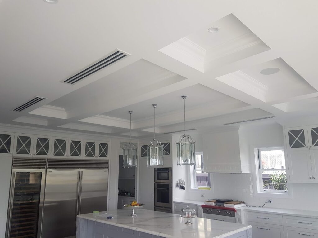 New plasterboard ceiling installation